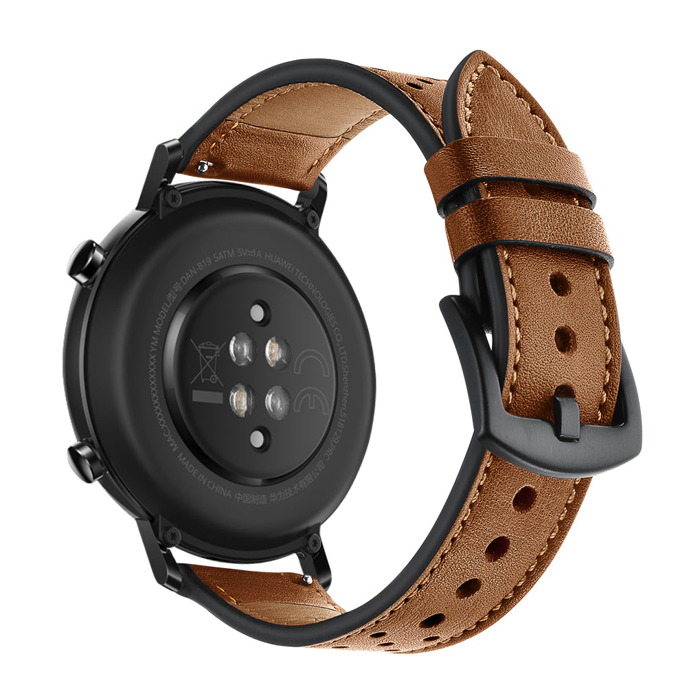 20mm Holes Design Genuine Leather Watch Strap for Huawei Watch GT 2 42mm