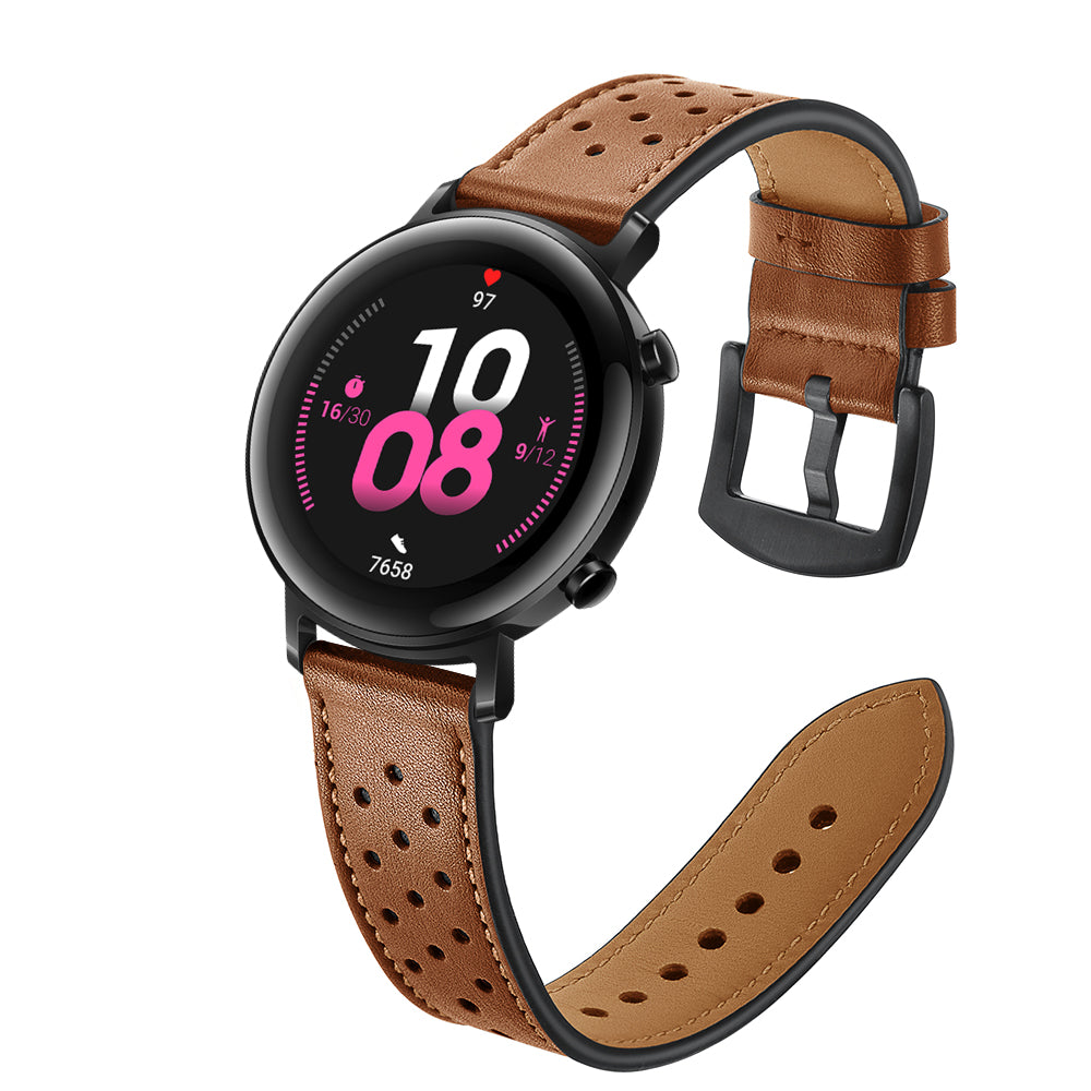20mm Holes Design Genuine Leather Watch Strap for Huawei Watch GT 2 42mm