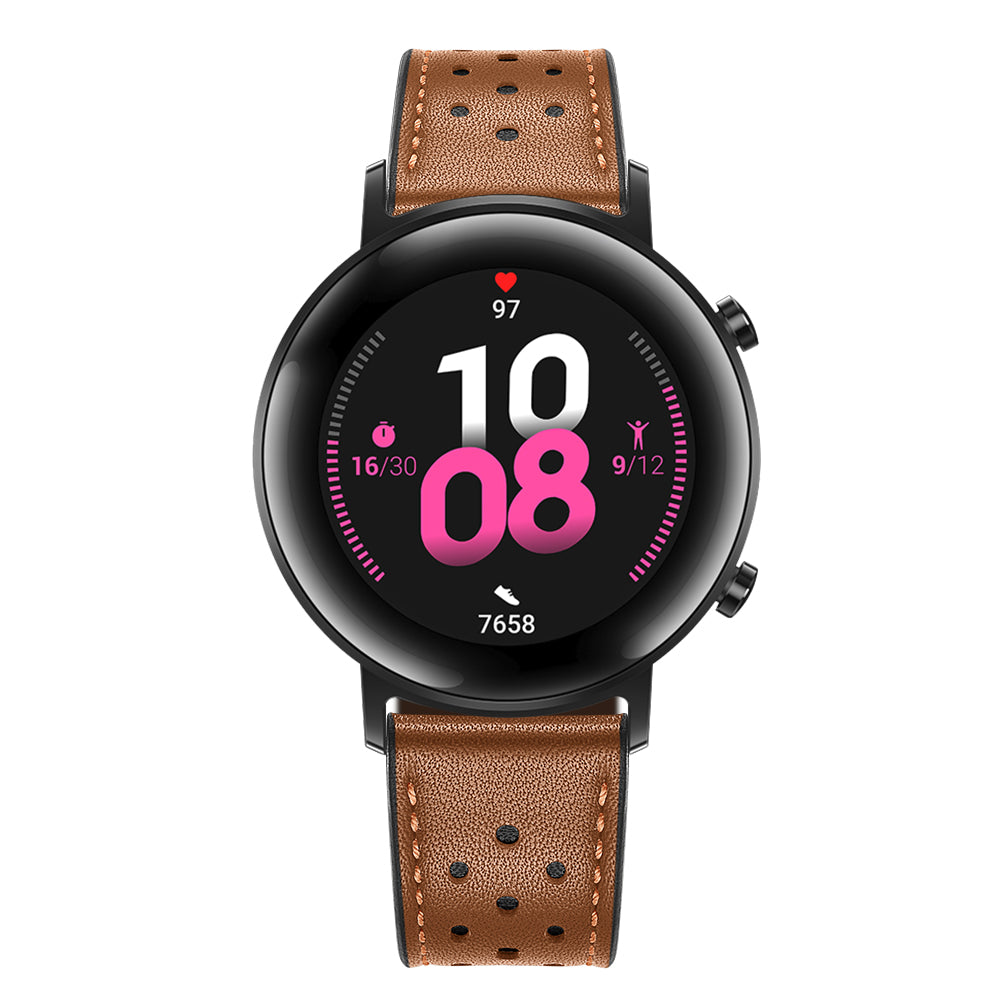 20mm Holes Design Genuine Leather Watch Strap for Huawei Watch GT 2 42mm