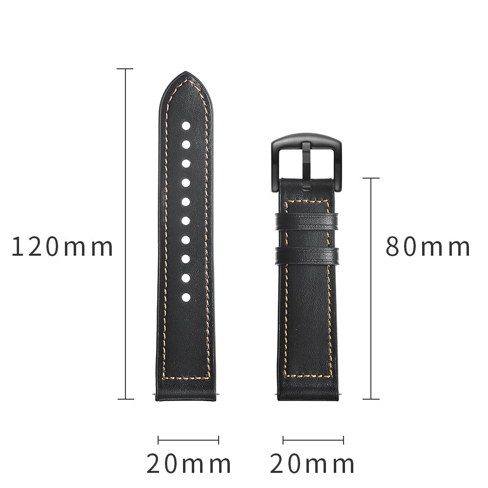 20mm Silicone Coated Leather Smart Watch Strap Replacement for Amazfit Huami Bip GTS Youth Smart Watch