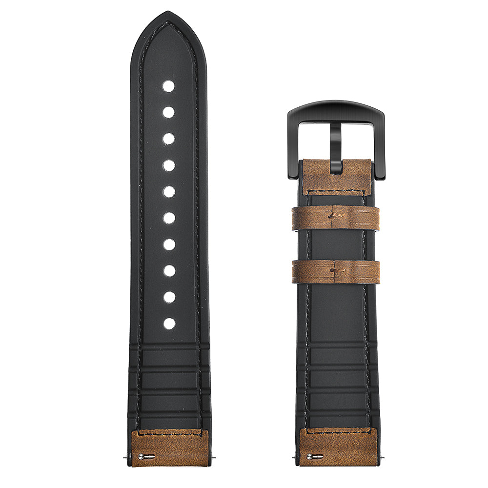 20mm Silicone Coated Leather Smart Watch Strap Replacement for Amazfit Huami Bip GTS Youth Smart Watch