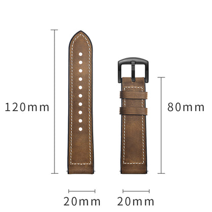 20mm Silicone Coated Leather Smart Watch Strap Replacement for Amazfit Huami Bip GTS Youth Smart Watch