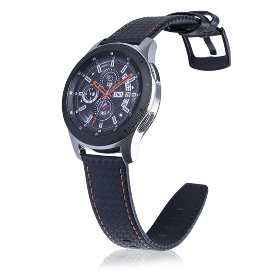 22mm Carbon Fiber Texture PU Leather Smart Watch Band for Huawei Watch GT2e/GT2 46mm