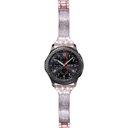 22mm Zinc Alloy Rhinestone Decor Watch Band for Samsung Gear S3 Frontier/Samsung Galaxy Watch 46mm
