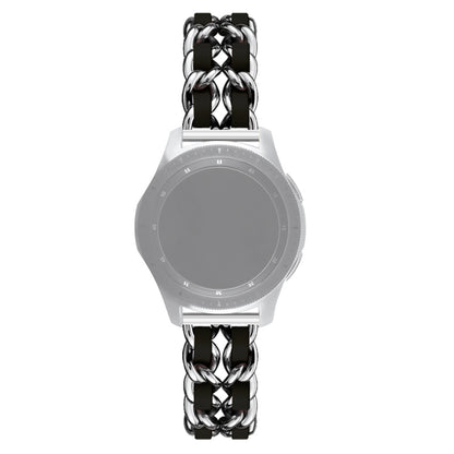 22mm Metal + PU Leather Knit Watch Band for Samsung Gear S3/Galaxy Watch 46mm/Huawei GT 2 46mm/Huami Amazfit Watch 1/2