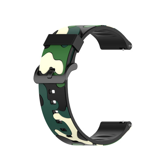 20mm Camouflage Style Silicone Watch Band for Garmin vivoactive 3/Forerunner 245