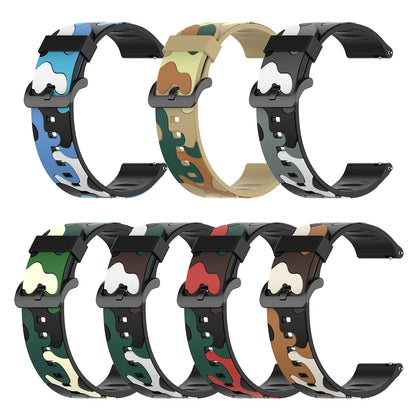 20mm Camouflage Style Silicone Watch Band for Garmin vivoactive 3/Forerunner 245