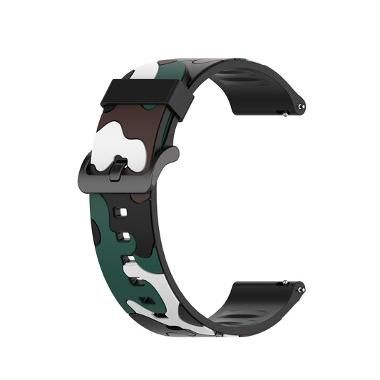 20mm Camouflage Style Silicone Watch Band for Garmin vivoactive 3/Forerunner 245