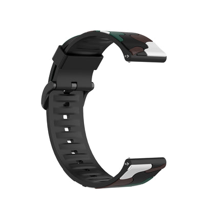 20mm Camouflage Style Silicone Watch Band for Garmin vivoactive 3/Forerunner 245