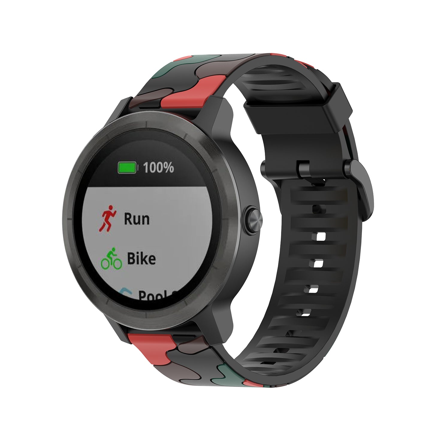 20mm Camouflage Style Silicone Watch Band for Garmin vivoactive 3/Forerunner 245