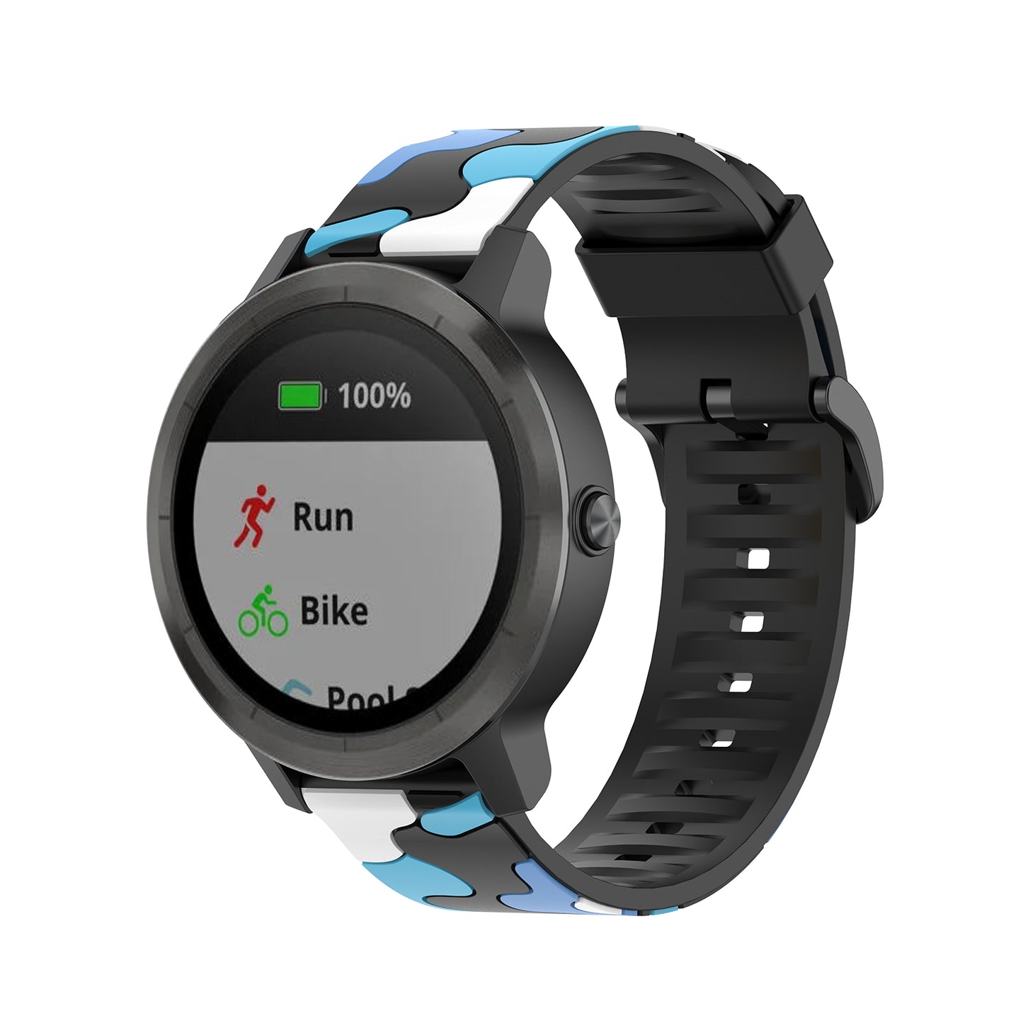 20mm Camouflage Style Silicone Watch Band for Garmin vivoactive 3/Forerunner 245