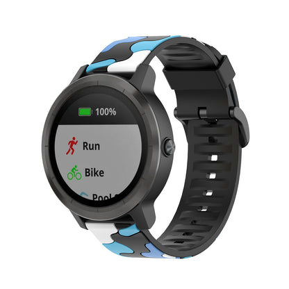 20mm Camouflage Style Silicone Watch Band for Garmin vivoactive 3/Forerunner 245