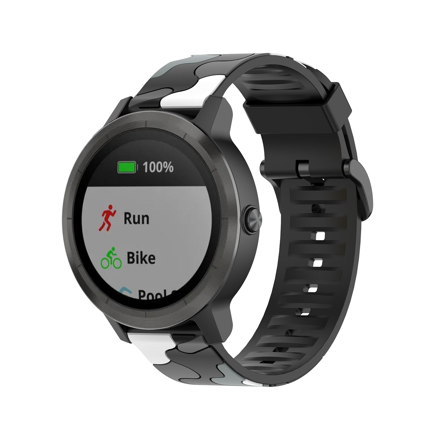 20mm Camouflage Style Silicone Watch Band for Garmin vivoactive 3/Forerunner 245