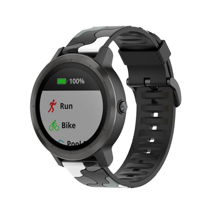 20mm Camouflage Style Silicone Watch Band for Garmin vivoactive 3/Forerunner 245