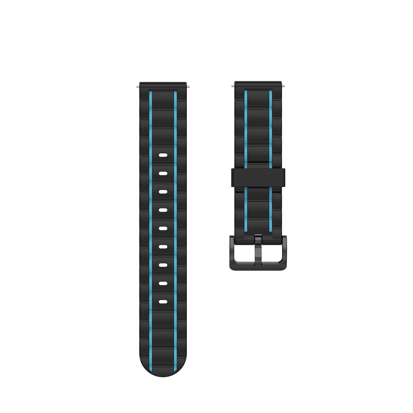 22mm Vertical Stripe Bi-color Silicone Watch Strap for Samsung Galaxy Watch 46mm/Galaxy Watch 3 45mm