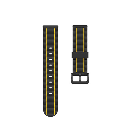 22mm Vertical Stripe Bi-color Silicone Watch Strap for Samsung Galaxy Watch 46mm/Galaxy Watch 3 45mm