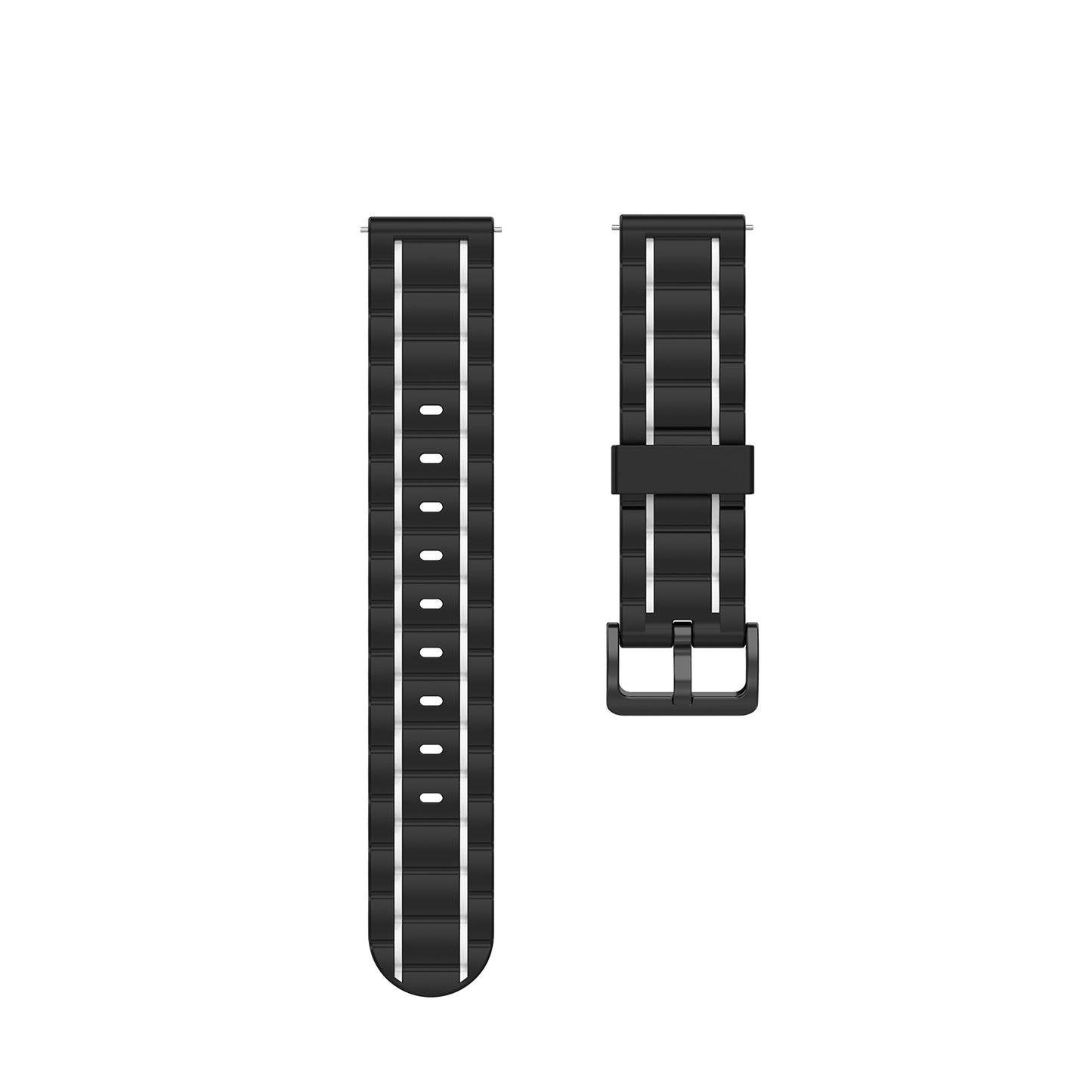 22mm Vertical Stripe Bi-color Silicone Watch Strap for Samsung Galaxy Watch 46mm/Galaxy Watch 3 45mm