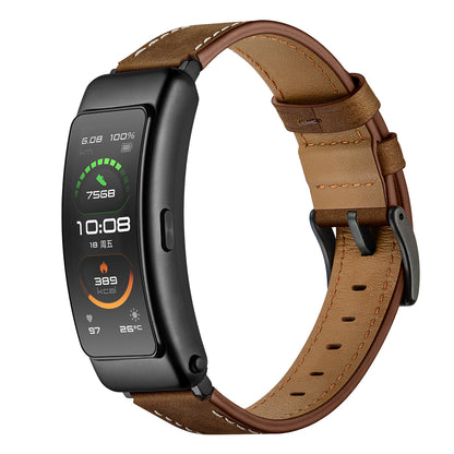 16mm Top Layer Cowhide Leather Watch Band Strap for Huawei TalkBand B3/B6