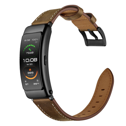 16mm Top Layer Cowhide Leather Watch Band Strap for Huawei TalkBand B3/B6