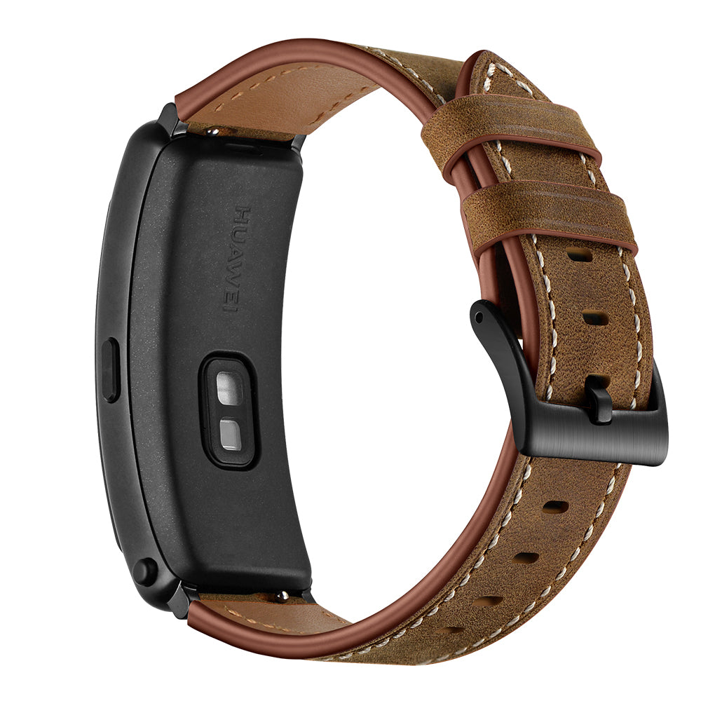 16mm Top Layer Cowhide Leather Watch Band Strap for Huawei TalkBand B3/B6