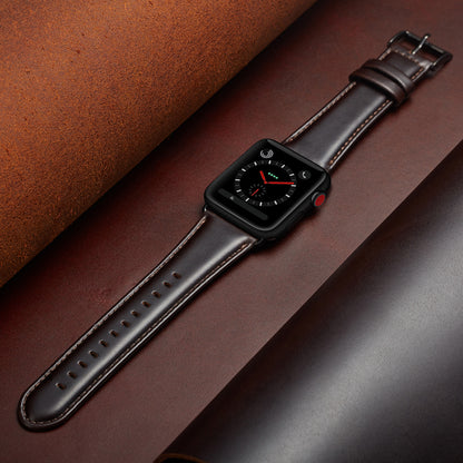 24mm Oil Wax Top Layer Genuine Leather Watch Band Replacement