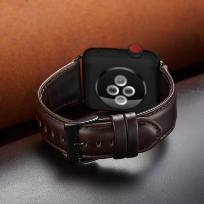 24mm Oil Wax Top Layer Genuine Leather Watch Band Replacement