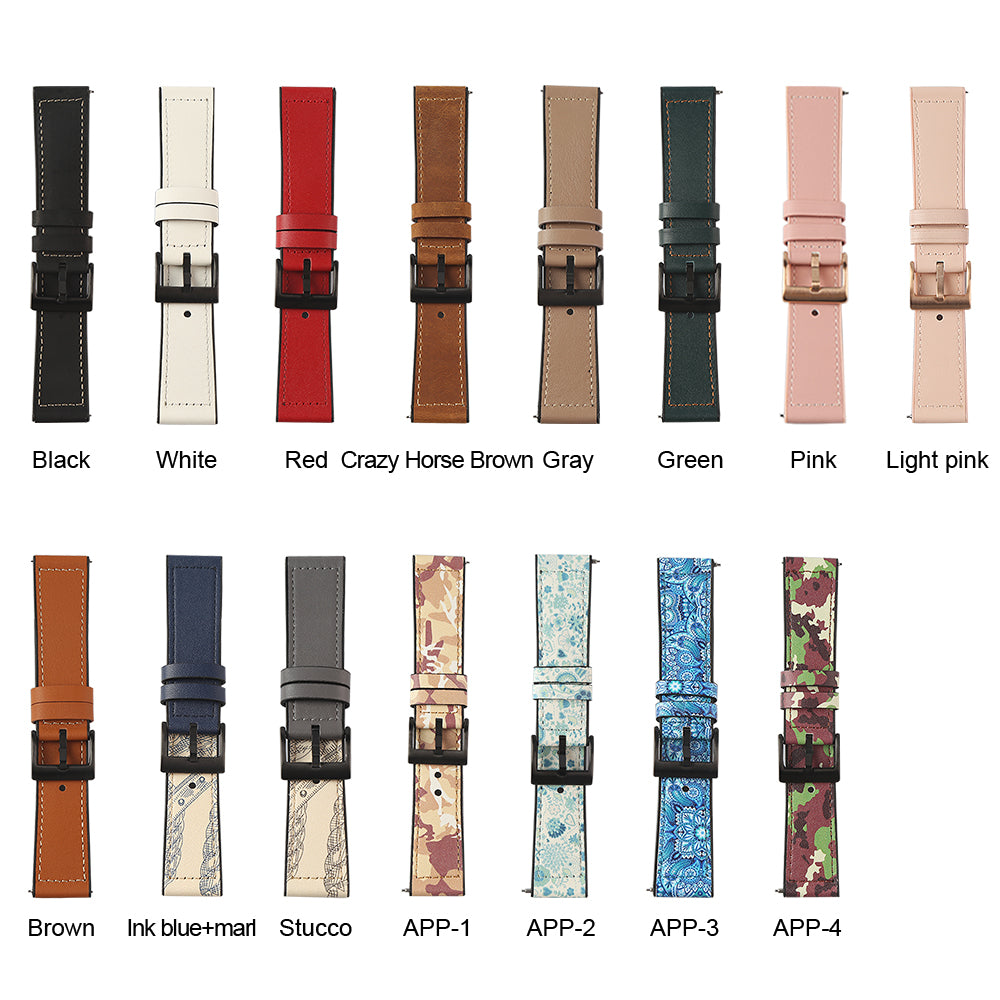 20mm Leather Coated TPU Watch Strap for Samsung Galaxy Watch Active1/2 / Galaxy Watch 42mm etc.