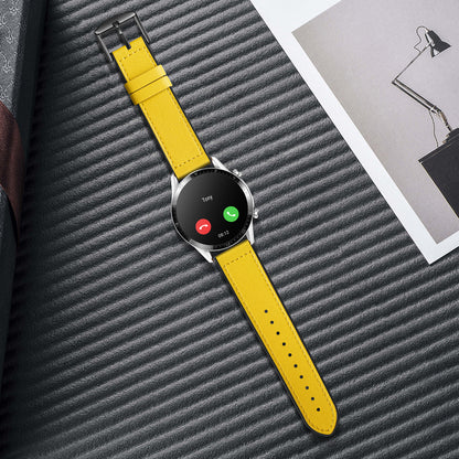 22mm Top Layer Leather Silicone Watch Strap for Huawei Watch GT 2 Pro 46mm