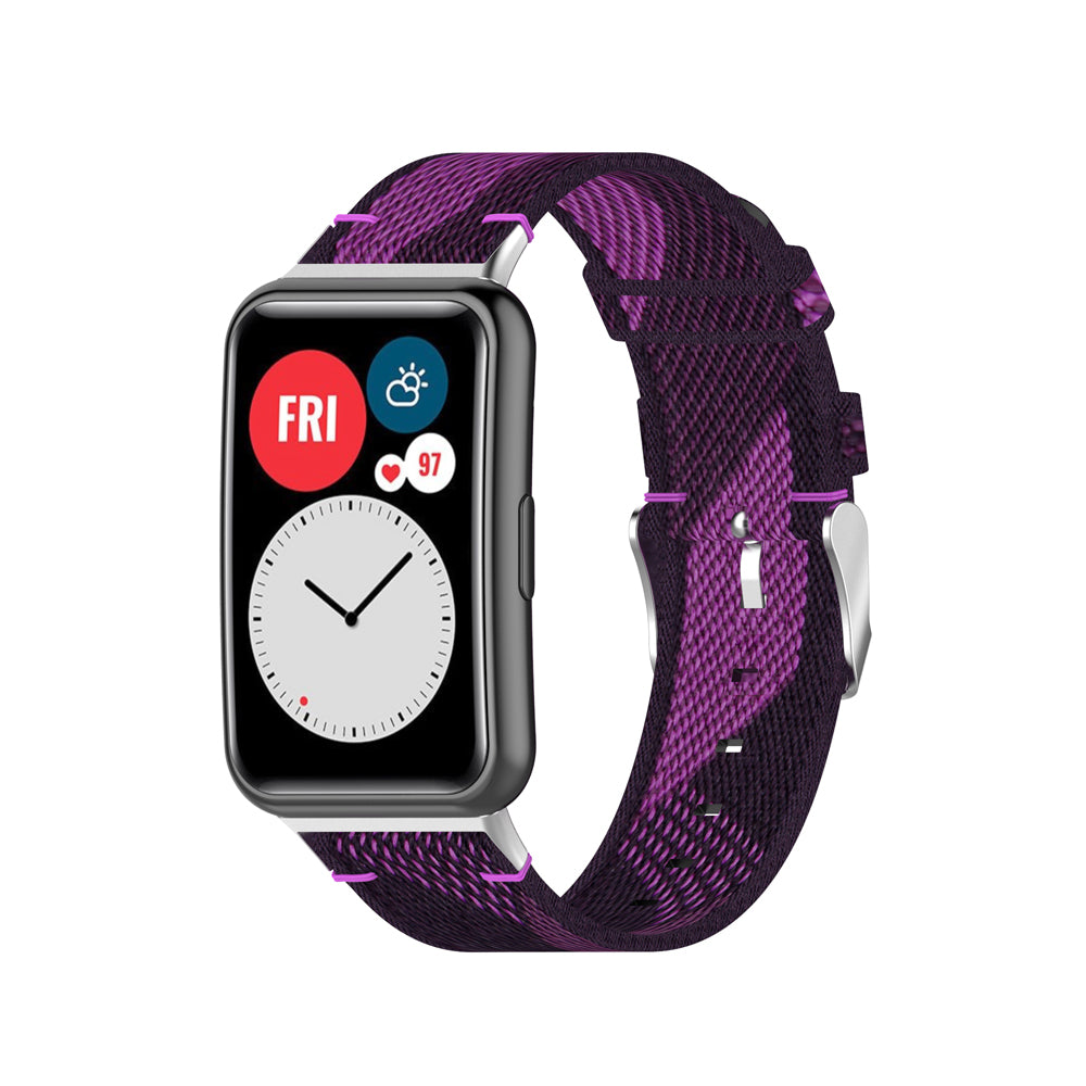 Braided Woven Nylon Watchband Strap Replacement for Huawei Watch Fit