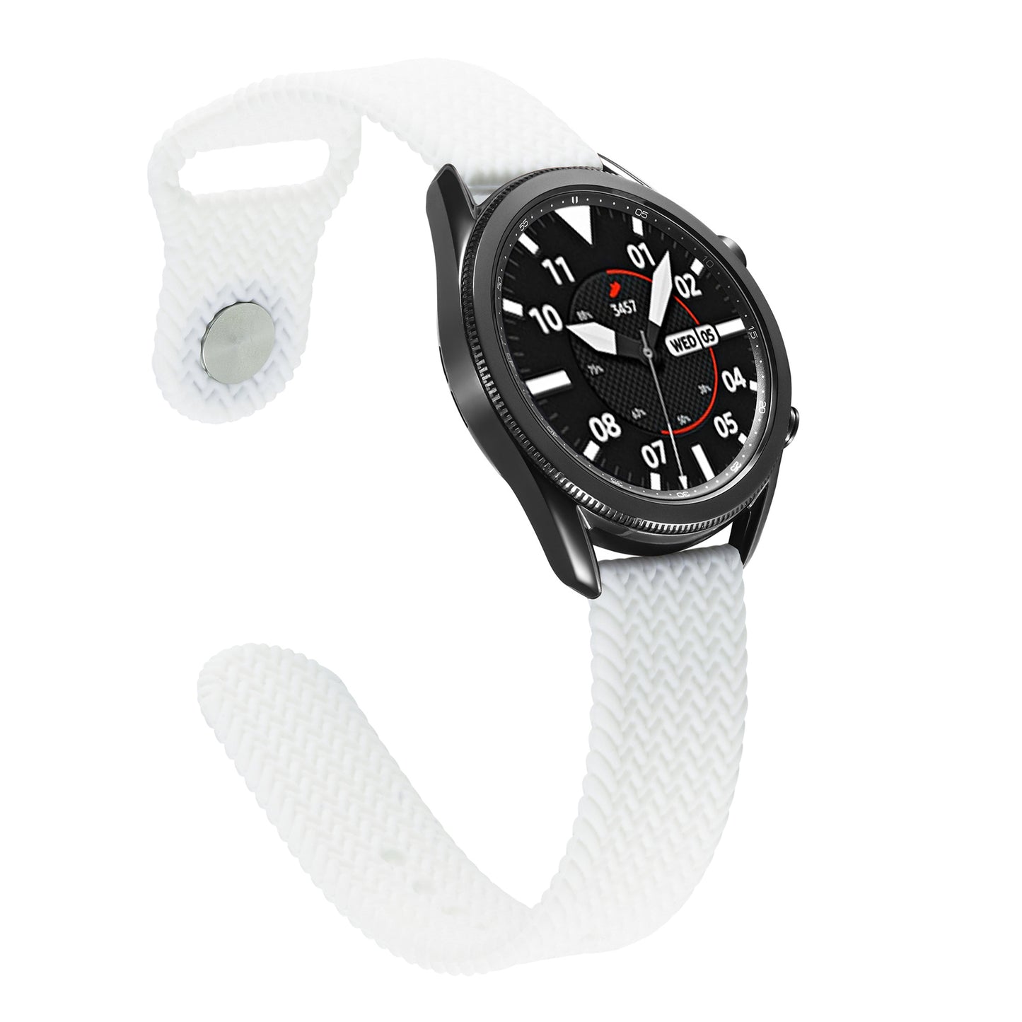 20mm Woven Design Silicone Watch Band Strap for Samsung Galaxy Watch4 Classic 46mm 42mm/Watch4 44mm 40mm/Galaxy Watch Active 2/Gear S2 Classic