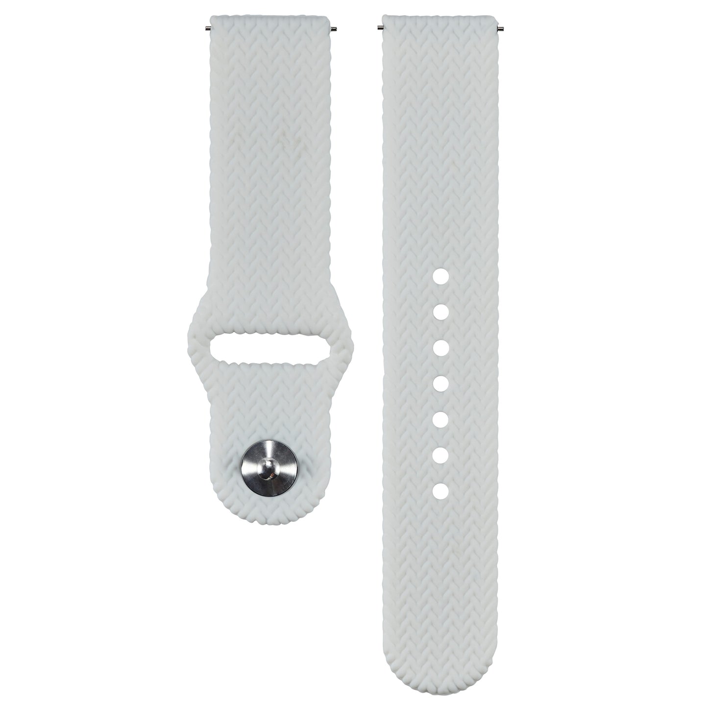20mm Woven Design Silicone Watch Band Strap for Samsung Galaxy Watch4 Classic 46mm 42mm/Watch4 44mm 40mm/Galaxy Watch Active 2/Gear S2 Classic