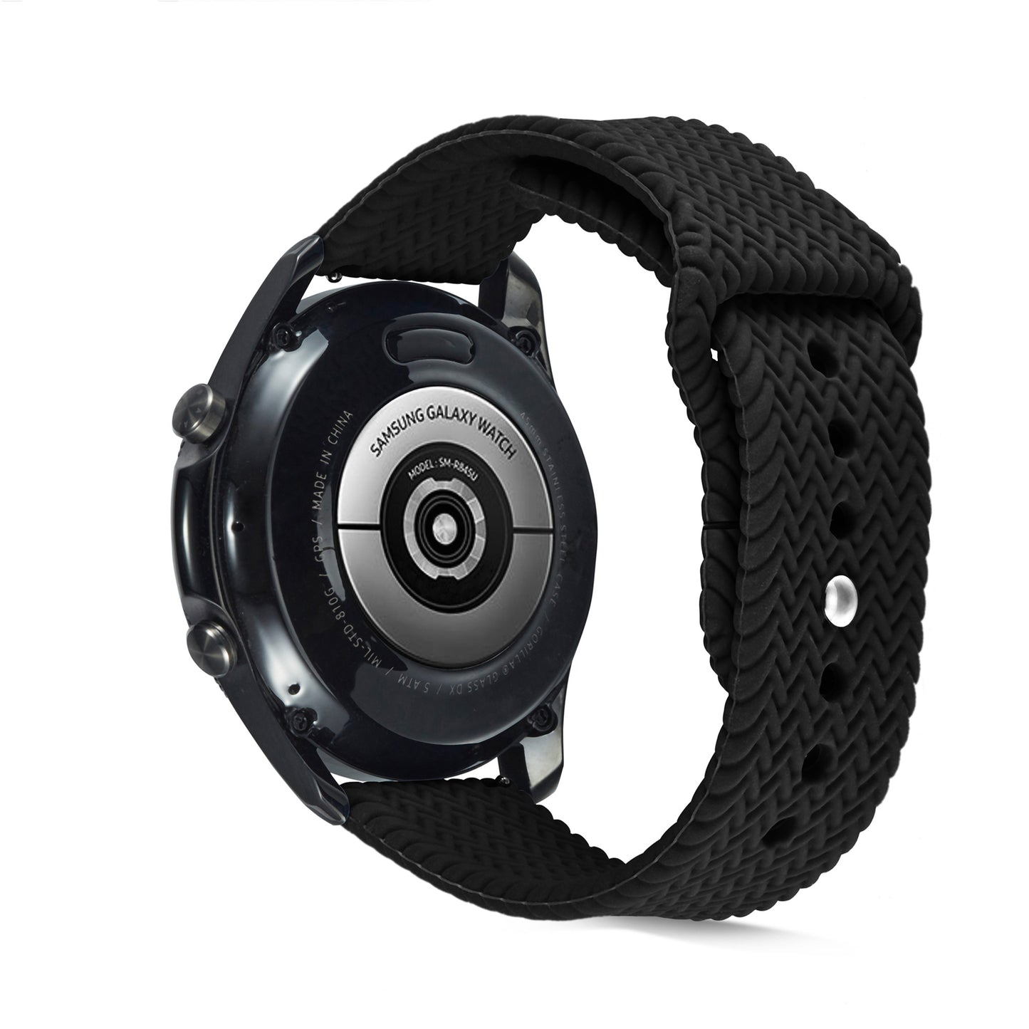 20mm Woven Design Silicone Watch Band Strap for Samsung Galaxy Watch4 Classic 46mm 42mm/Watch4 44mm 40mm/Galaxy Watch Active 2/Gear S2 Classic