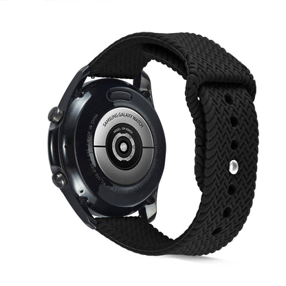 20mm Woven Design Silicone Watch Band Strap for Samsung Galaxy Watch4 Classic 46mm 42mm/Watch4 44mm 40mm/Galaxy Watch Active 2/Gear S2 Classic