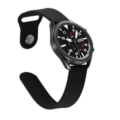 20mm Woven Design Silicone Watch Band Strap for Samsung Galaxy Watch4 Classic 46mm 42mm/Watch4 44mm 40mm/Galaxy Watch Active 2/Gear S2 Classic