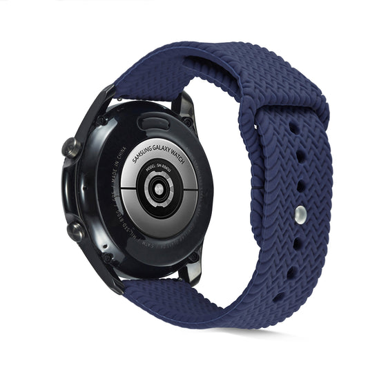 20mm Woven Design Silicone Watch Band Strap for Samsung Galaxy Watch4 Classic 46mm 42mm/Watch4 44mm 40mm/Galaxy Watch Active 2/Gear S2 Classic
