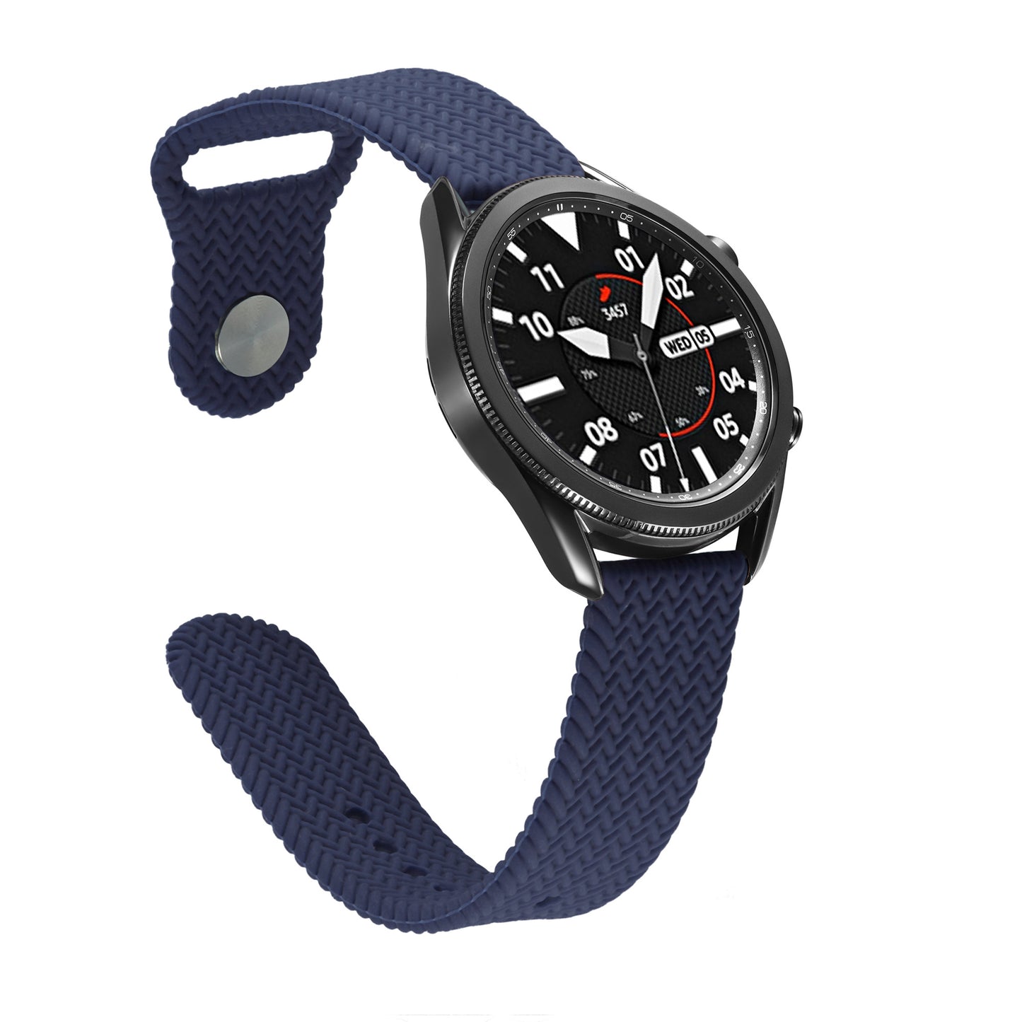 20mm Woven Design Silicone Watch Band Strap for Samsung Galaxy Watch4 Classic 46mm 42mm/Watch4 44mm 40mm/Galaxy Watch Active 2/Gear S2 Classic