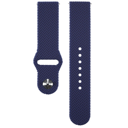 20mm Woven Design Silicone Watch Band Strap for Samsung Galaxy Watch4 Classic 46mm 42mm/Watch4 44mm 40mm/Galaxy Watch Active 2/Gear S2 Classic