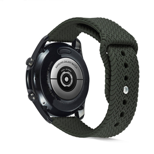 20mm Woven Design Silicone Watch Band Strap for Samsung Galaxy Watch4 Classic 46mm 42mm/Watch4 44mm 40mm/Galaxy Watch Active 2/Gear S2 Classic