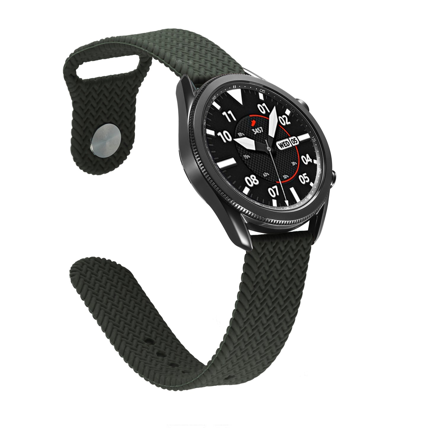 20mm Woven Design Silicone Watch Band Strap for Samsung Galaxy Watch4 Classic 46mm 42mm/Watch4 44mm 40mm/Galaxy Watch Active 2/Gear S2 Classic
