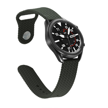 20mm Woven Design Silicone Watch Band Strap for Samsung Galaxy Watch4 Classic 46mm 42mm/Watch4 44mm 40mm/Galaxy Watch Active 2/Gear S2 Classic