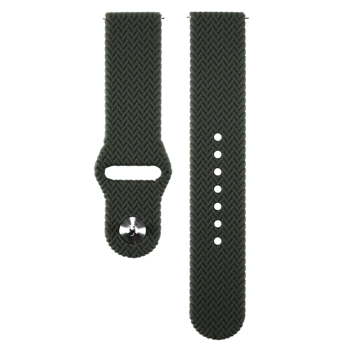20mm Woven Design Silicone Watch Band Strap for Samsung Galaxy Watch4 Classic 46mm 42mm/Watch4 44mm 40mm/Galaxy Watch Active 2/Gear S2 Classic