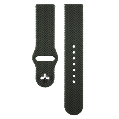 20mm Woven Design Silicone Watch Band Strap for Samsung Galaxy Watch4 Classic 46mm 42mm/Watch4 44mm 40mm/Galaxy Watch Active 2/Gear S2 Classic