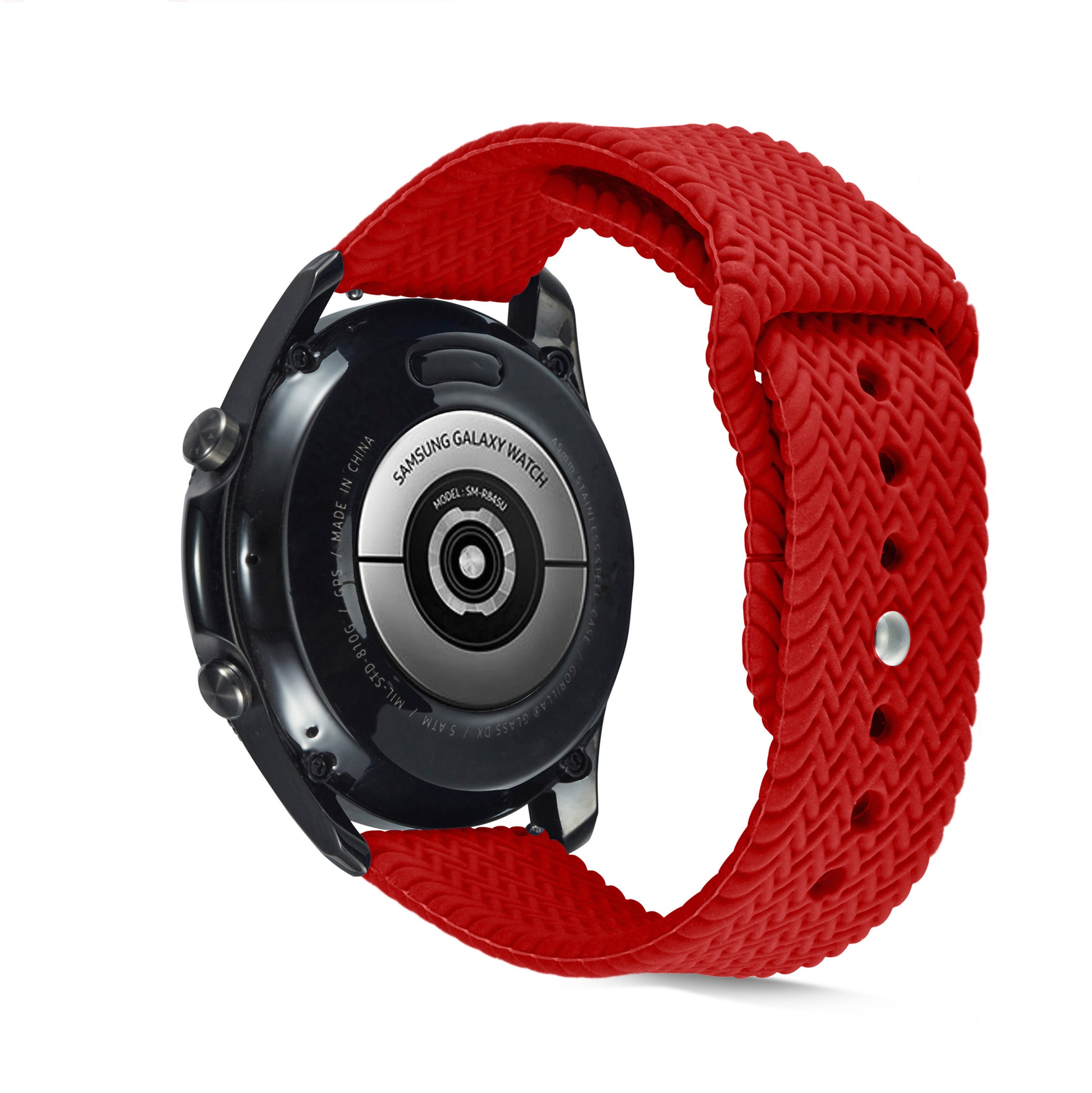 20mm Woven Design Silicone Watch Band Strap for Samsung Galaxy Watch4 Classic 46mm 42mm/Watch4 44mm 40mm/Galaxy Watch Active 2/Gear S2 Classic