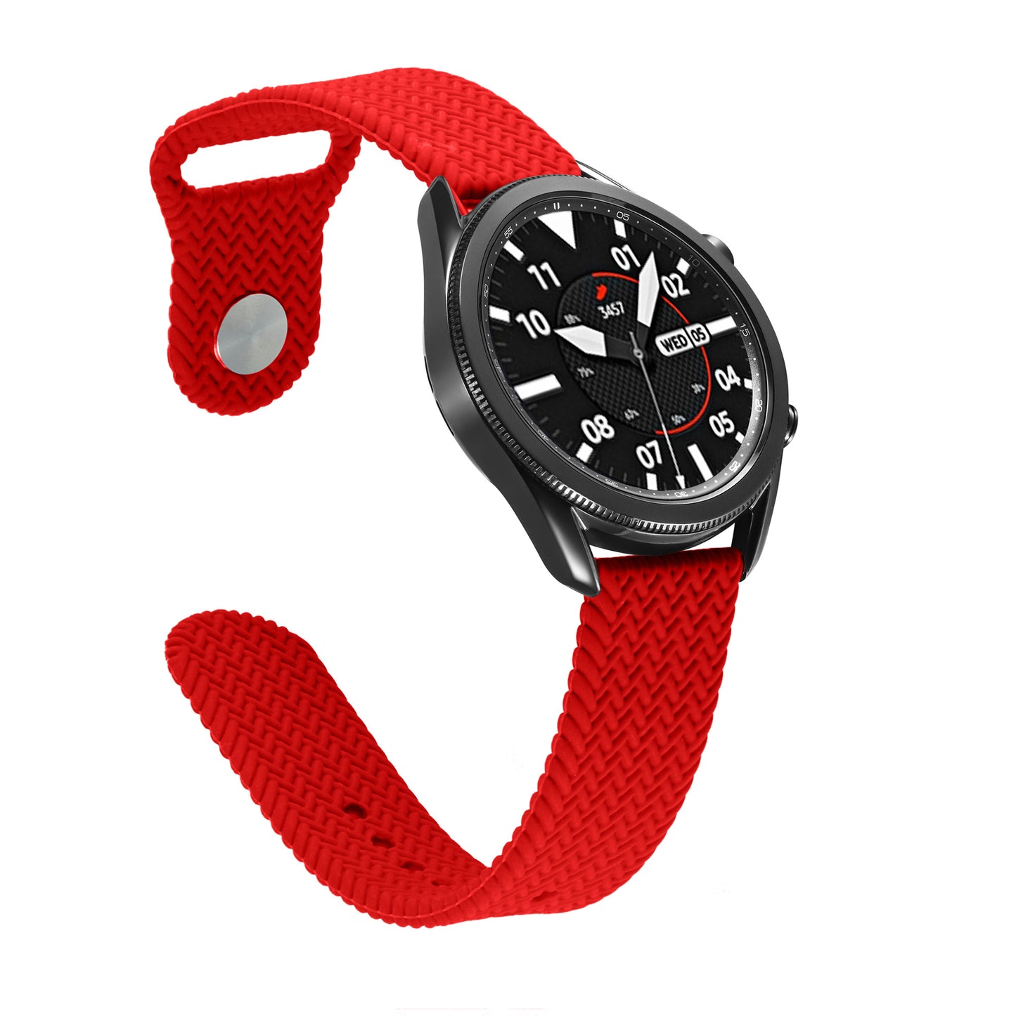 20mm Woven Design Silicone Watch Band Strap for Samsung Galaxy Watch4 Classic 46mm 42mm/Watch4 44mm 40mm/Galaxy Watch Active 2/Gear S2 Classic
