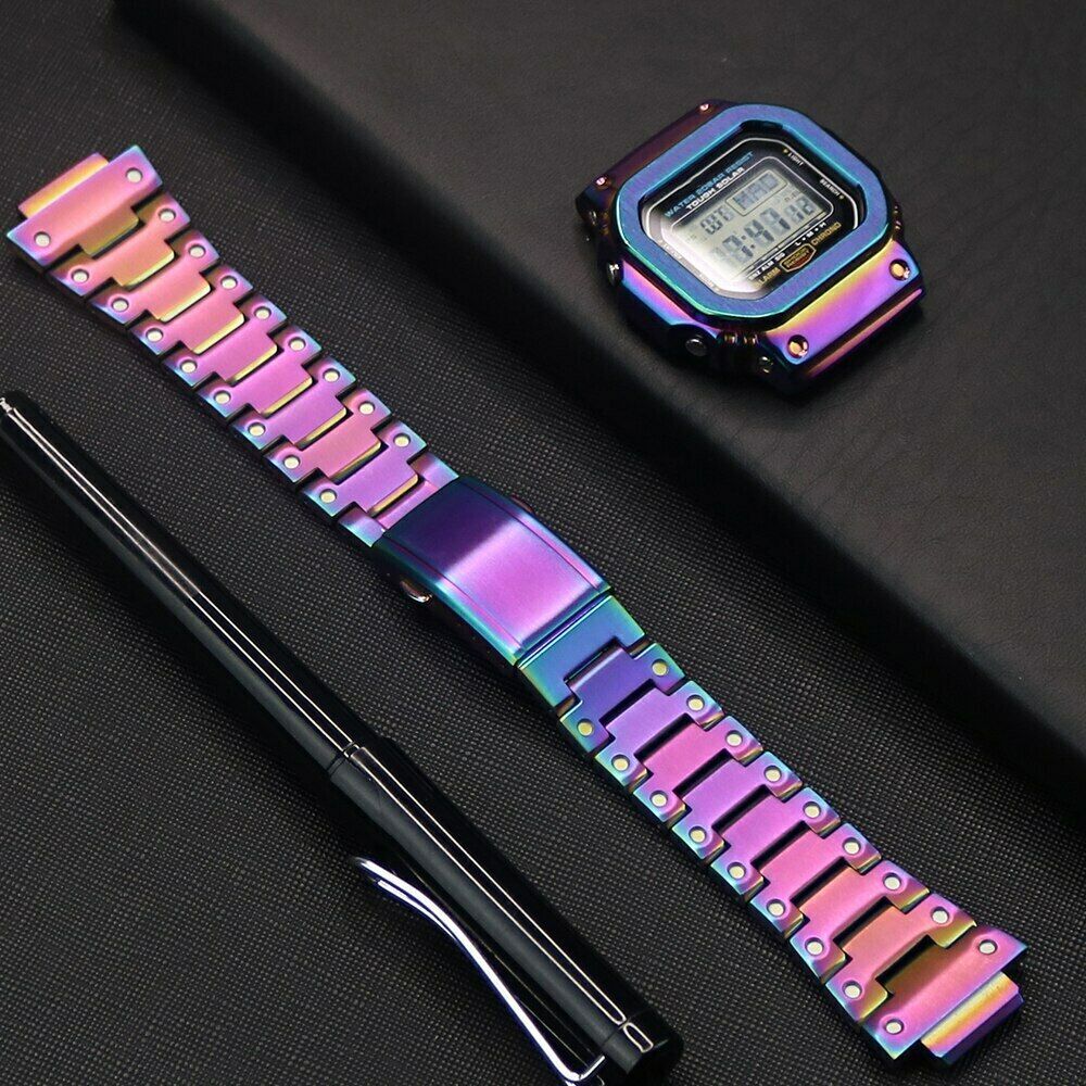 Stainless Steel Watch Band Replacement + Watch Cover for Casio G-SHOCK GW-5000/5035/DW5600/GW-M5610