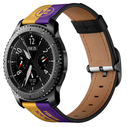 22mm Genuine Leather Stylish Printed Watch Band for Samsung Gear S3 Classic/S3 Frontier/Galaxy Watch 46mm