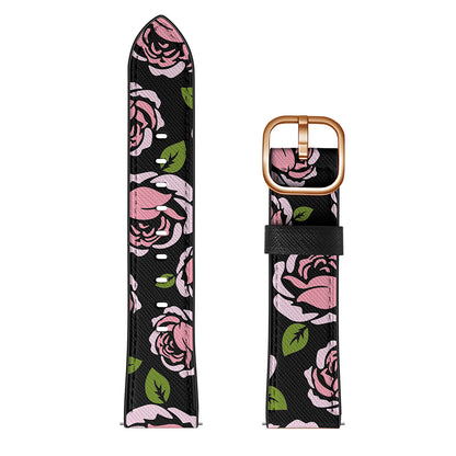 22mm Genuine Leather Stylish Printed Watch Band for Samsung Gear S3 Classic/S3 Frontier/Galaxy Watch 46mm