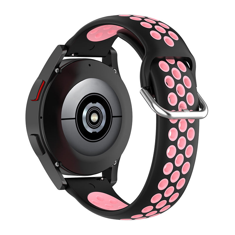 20mm Bi-color Silicone Sports Watchband Wrist Strap Replacement for Samsung Galaxy Watch 4 44mm/Galaxy Watch 4 Classic 46mm