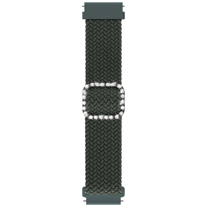 22mm Nylon Braided Adjustable Watchband Rhinestone Buckle Watch Strap for Samsung Gear S3 Classic/S3 Frontier/Galaxy Watch 46mm
