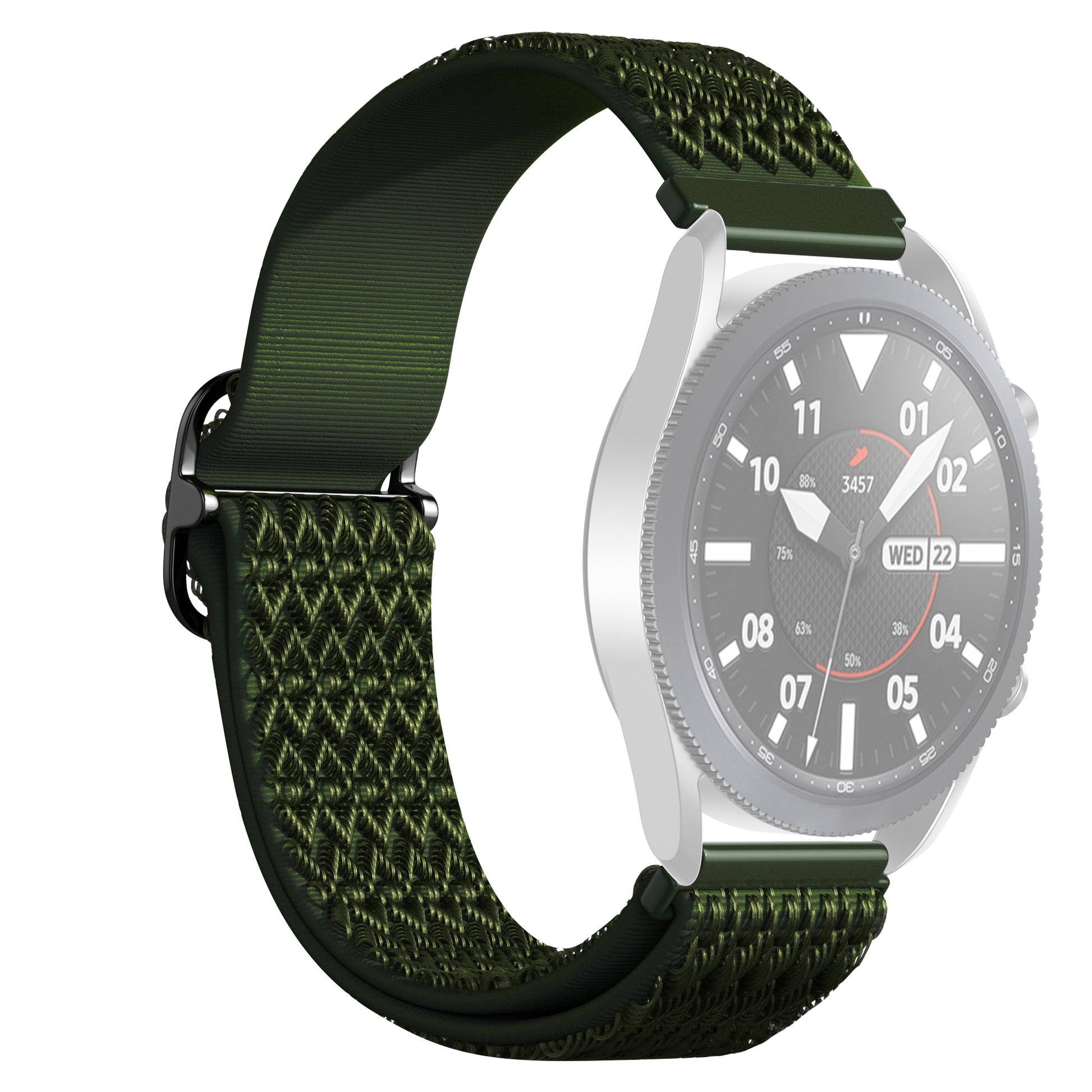 22mm Universal Elastic Rhombus Nylon Watch Straps Watch Band Replacement for Samsung Galaxy Watch3 45mm/Gear S3 Classic/Gear S3 Frontier/Xiaomi Haylou RS3 LS04